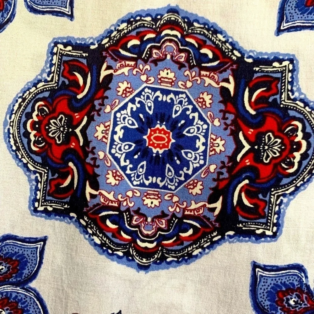 Maurices Floral Boho Kimono Women Medium Red White Blue - Picture 3 of 9